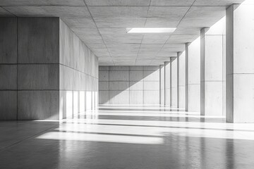 Fototapeta premium 3d render of empty concrete room, Generative AI
