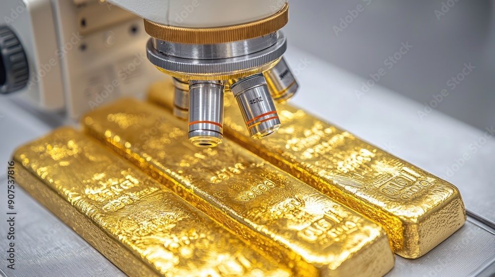 Poster secure wealth management: robotic arm depositing gold bars into advanced storage unit, generative ai