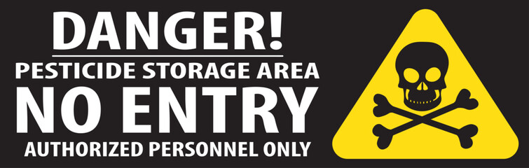 No entry pesticide storage area warning sign vector.eps