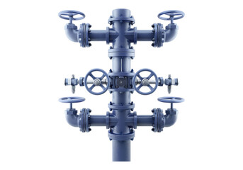 water pipes and valve isolated on transparent background.