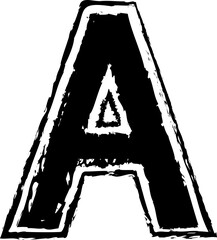 A Sport Grunge Border Alphabet Font