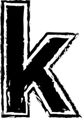 Sport Grunge Border k Alphabet Font
