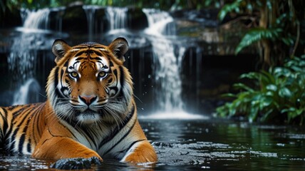 Fototapeta premium tiger in water