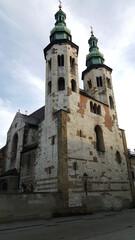 Poland Krakow city view on a cloudy autumn day