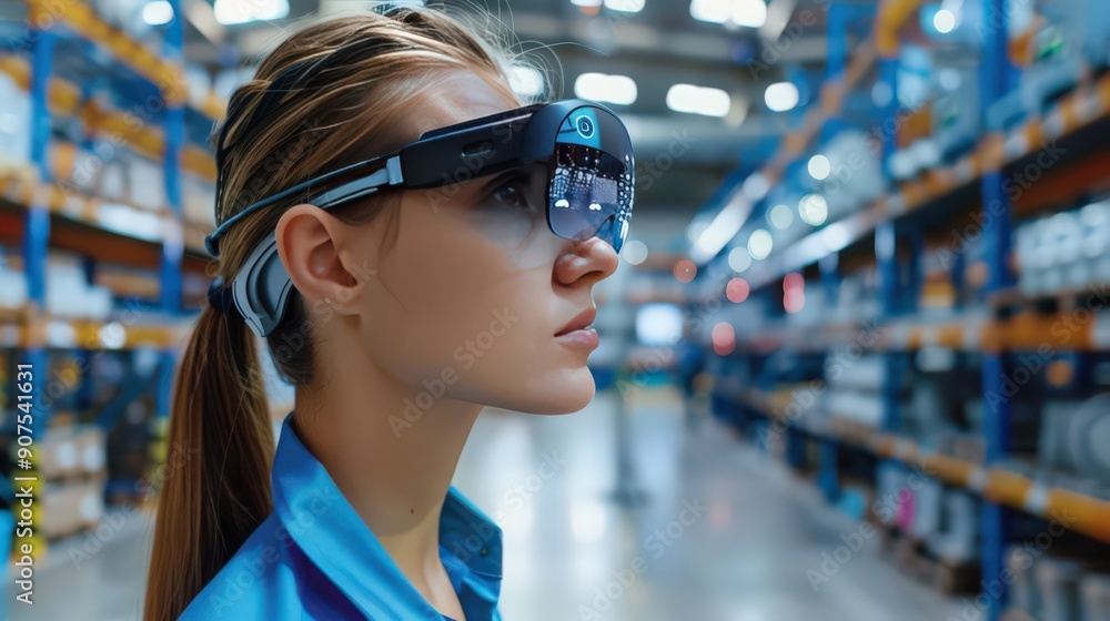 Poster explore the integration of voice recognition technology in factory operations, enabling hands-free c