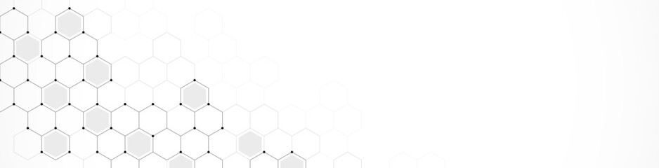 Vector illustration of hexagons pattern. Geometric abstract background with simple hexagonal elements. Creative idea for medical, technology or science design