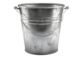 Metal bucket isolated on transparent background.
