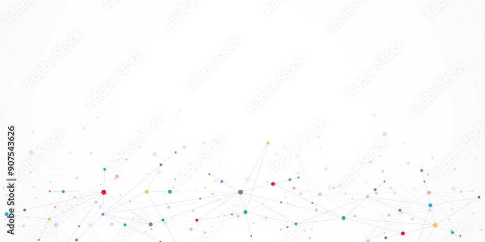 Poster vector illustration of minimalistic design with connecting the dots and lines. abstract geometric ba