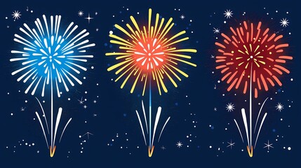 Colorful fireworks illuminate the night sky, creating a mesmerizing display of light and beauty.