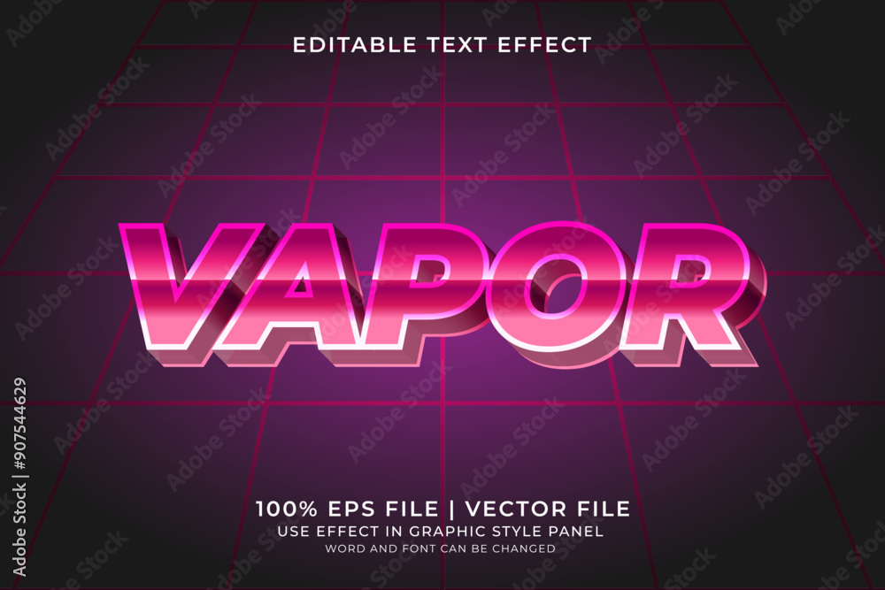 Poster 3d retro futuristic text effect editable vector