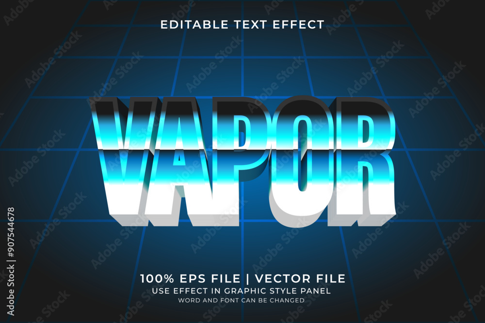 Poster 3d retro futuristic text effect editable vector