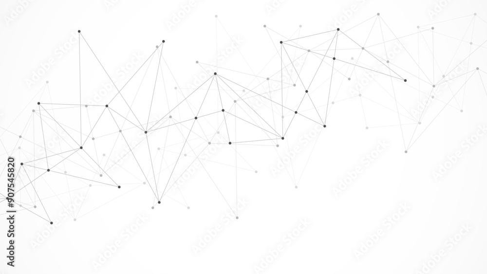 Poster vector illustration of minimalistic design with connecting the dots and lines. abstract geometric ba