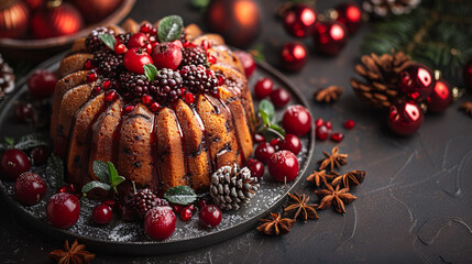 Christmas dinner pudding dessert