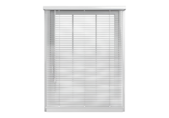 window with white blinds isolated on transparent background.