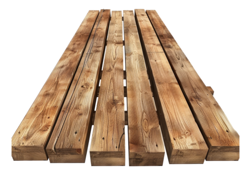 wood planks isolated on transparent background.