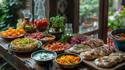 Classical Turkish fresh breakfast 