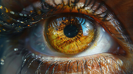 Close up of a beautiful brown iris