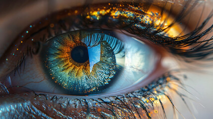 Close up of a beautiful eyelashes and eye