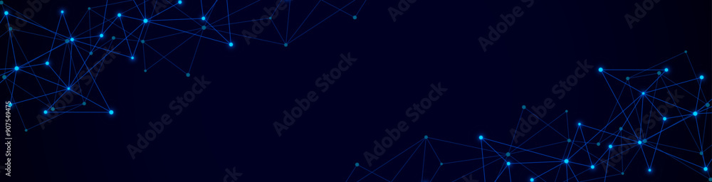 Wall mural abstract vector background and geometric pattern with connecting the dots and lines for banner desig