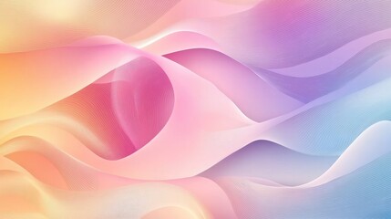 Obraz premium Abstract vector background with soft, flowing wavy lines and pastel gradient colors