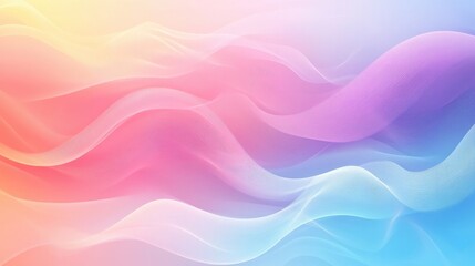 Obraz premium Abstract vector background with soft, flowing wavy lines and pastel gradient colors