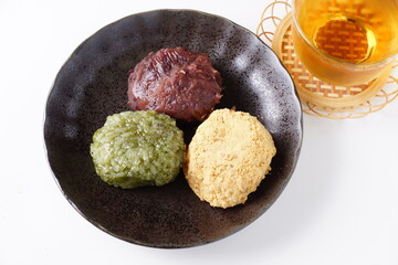 三色おはぎ　和菓子