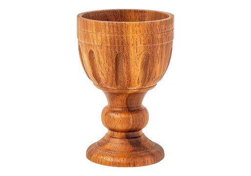 wooden chalice isolated on transparent background.