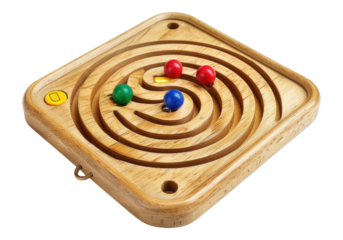 wooden child game isolated on transparent background.
