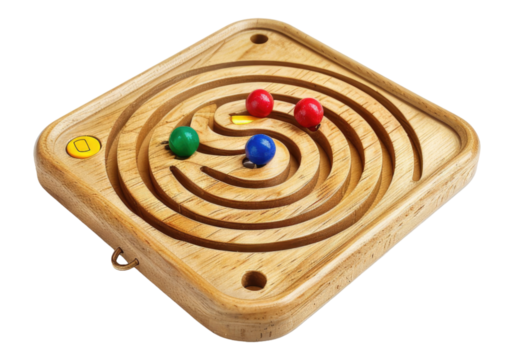 wooden child game isolated on transparent background. - Powered by Adobe