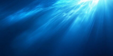 Obraz premium Light blue ray dark blue background grainy gradient noise texture banner design, Generative AI