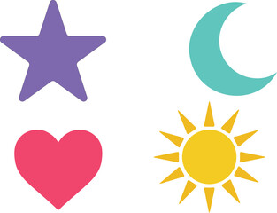 Colorful flat geometric shapes set vector