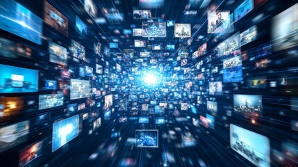 Obraz premium Connecting Through Streaming and Social Services