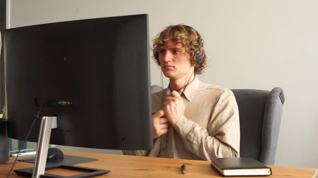 nervous near the computer anxiety