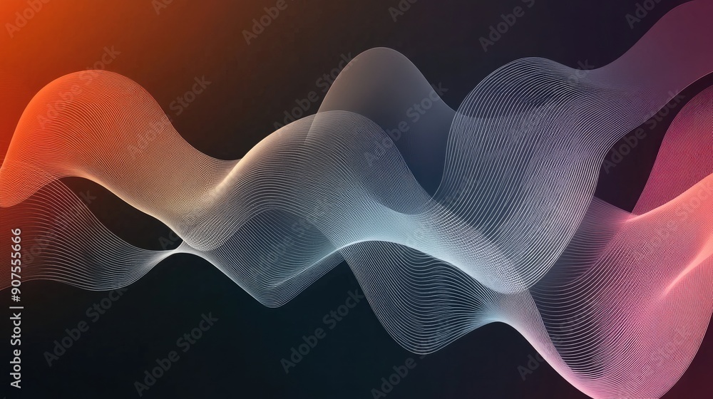 Poster clean and modern abstract vector background with minimalist wavy lines and subtle gradients