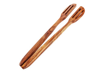 Obraz premium wooden serving tongs isolated on transparent background.