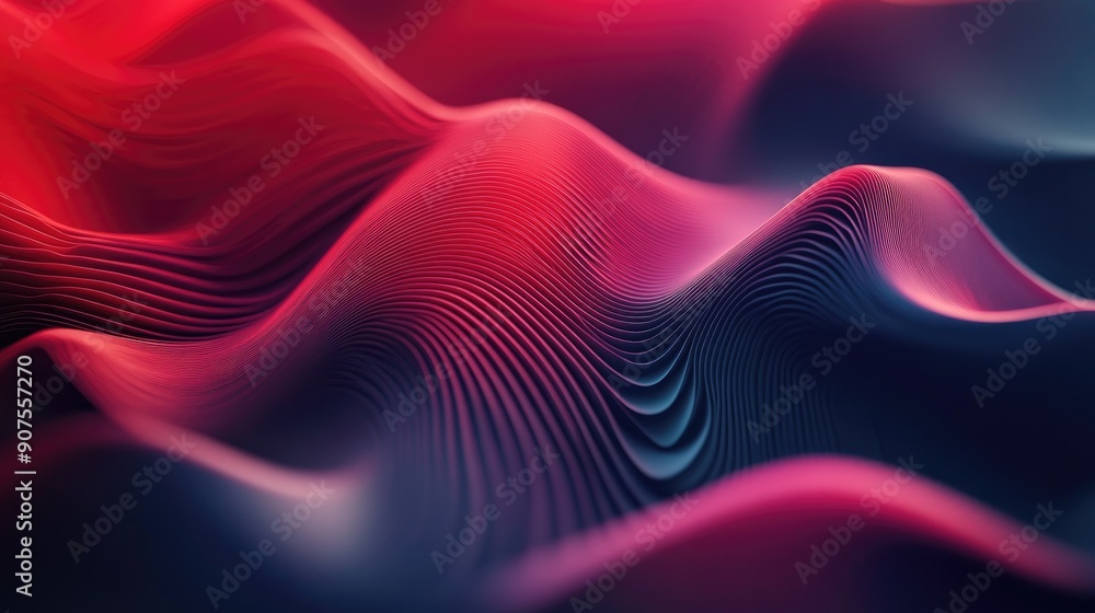 Poster dynamic abstract background with overlapping wavy lines and 3d effects