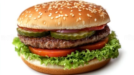 Close-up of a Classic Hamburger