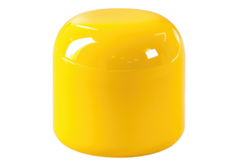 yellow plastic encapsulated object isolated on transparent background.