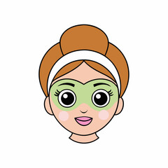 Girl applying face mask as part of skincare routine