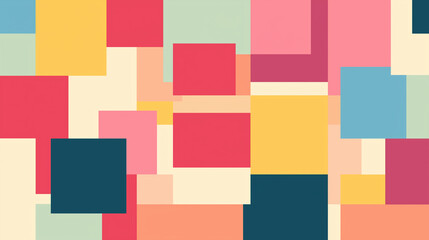 Pastel colorful simple flat vector background with large squares, simple shapes, minimalistic design,