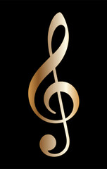 Fototapeta premium Goldener Notenschlüssel