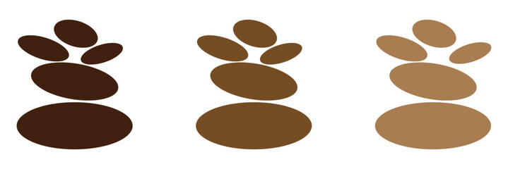 Set of rock balance stone logo for spa and yoga vector design concept on white background.