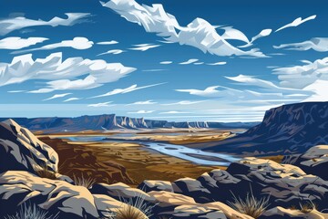 A River Winding Through a Mountainous Desert Landscape
