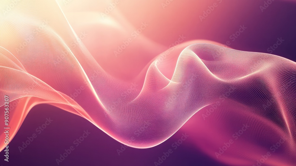 Poster elegant abstract background with smooth wavy lines and gradient tones, ideal for tech themes
