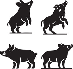 Boar silhouette, boar icon, boar vector, 