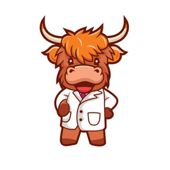 Fototapeta premium cute highland cow mascot