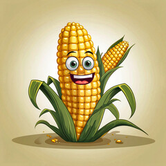 corn with cartoon style