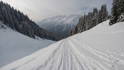 Obraz premium ski resort in the mountains
