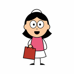 Girl with a shopping bag, looking excited