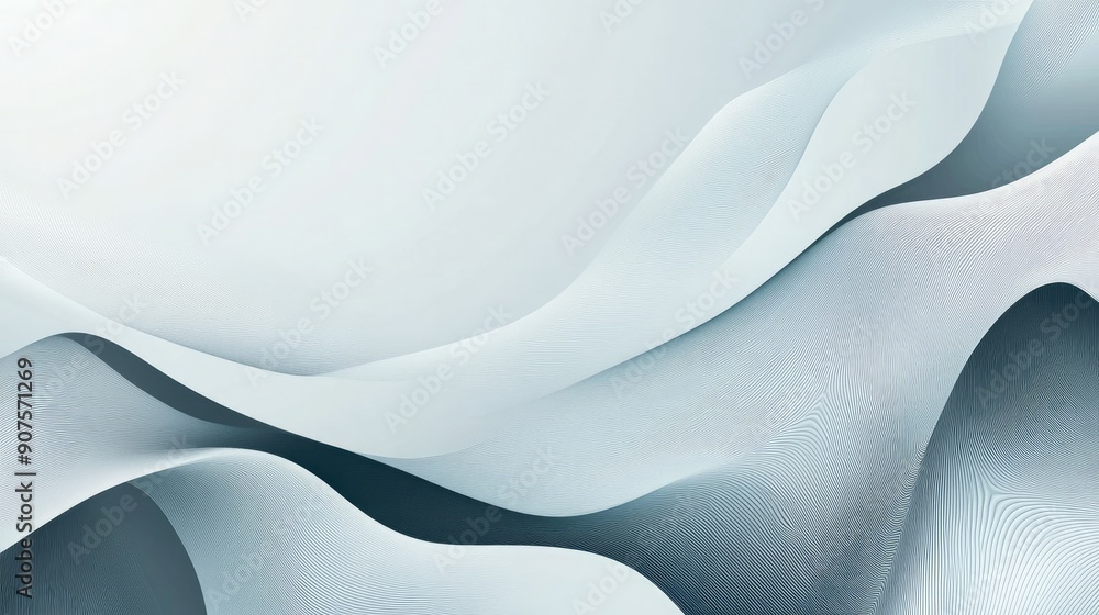 Aufkleber minimalist abstract vector background with clean wavy lines and monochrome tones